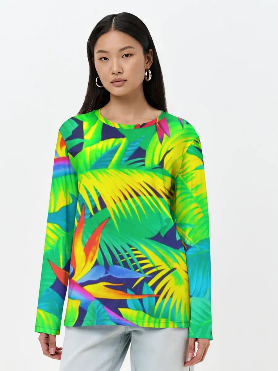 Damen Baumwoll Langarmshirt