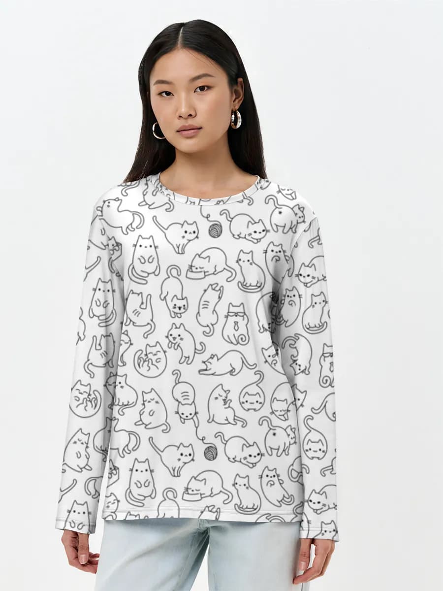T-shirt Coton Manches Longues Femme