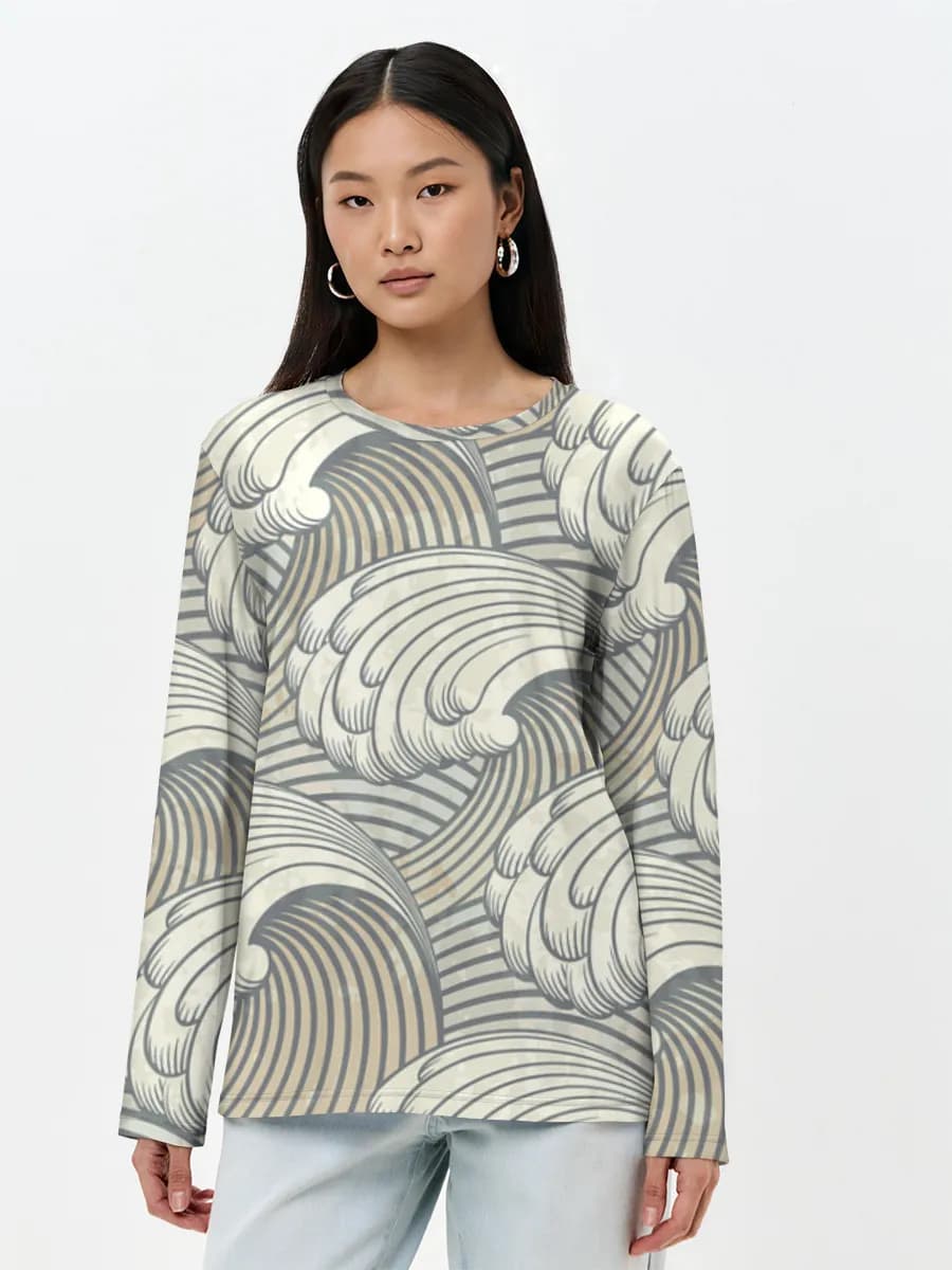 T-shirt Coton Manches Longues Femme