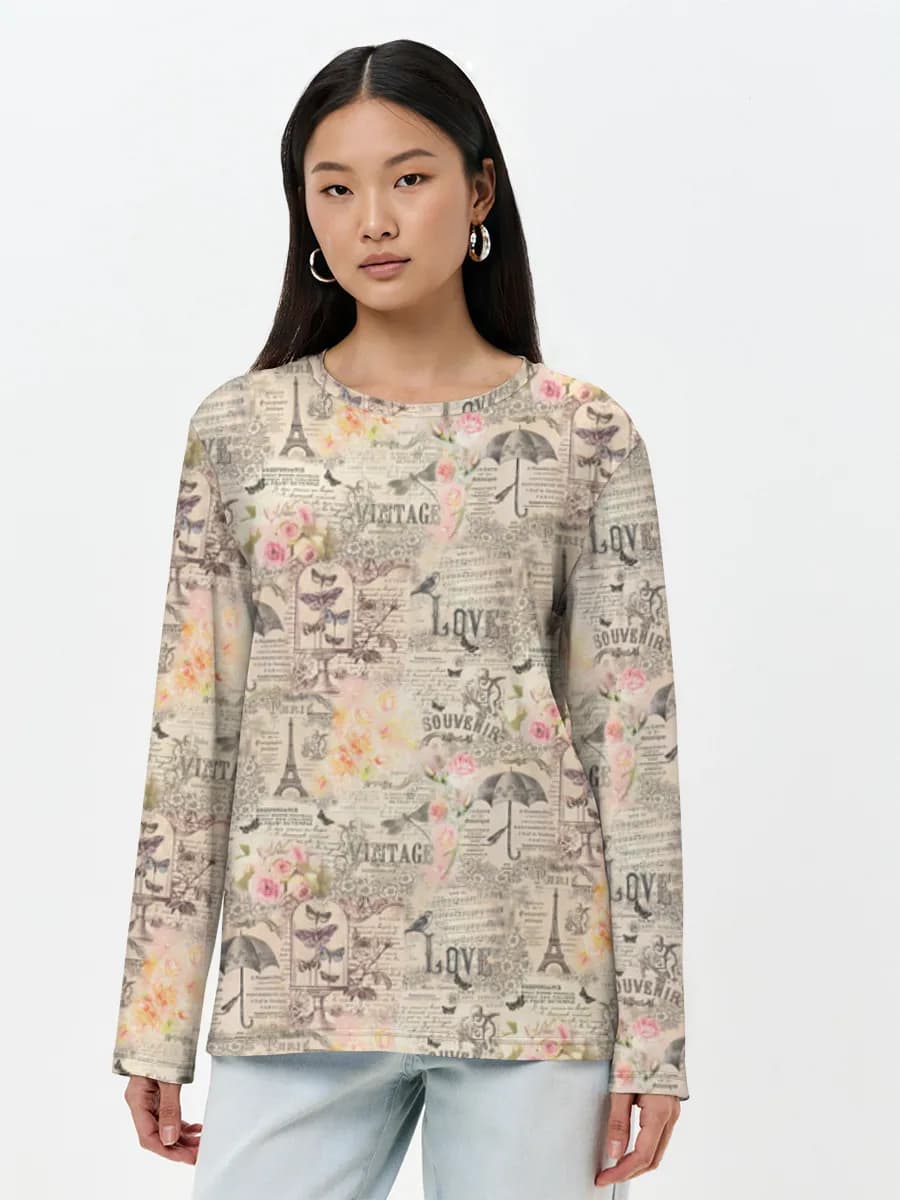 T-shirt Coton Manches Longues Femme