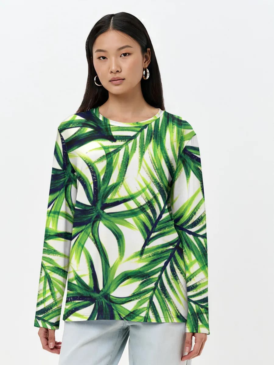 Damen Baumwoll Langarmshirt