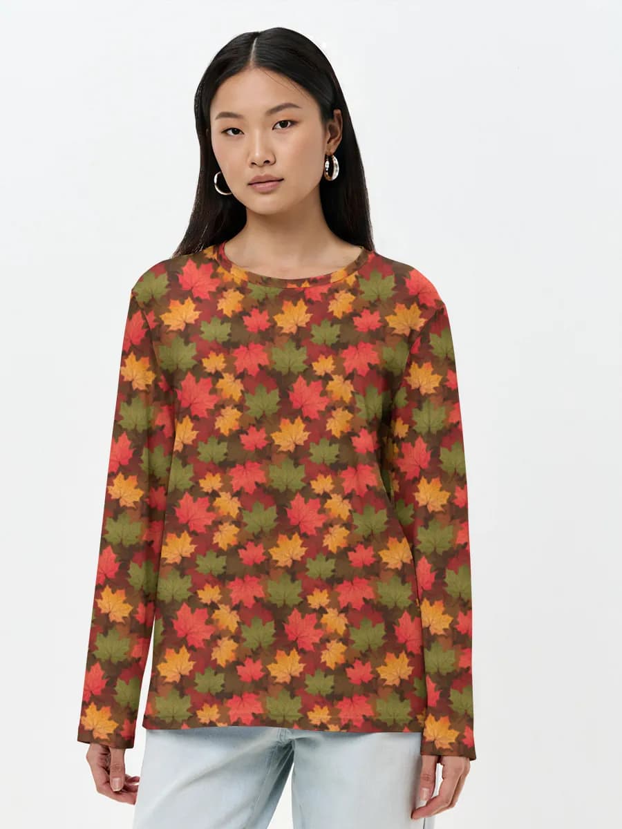 Damen Baumwoll Langarmshirt