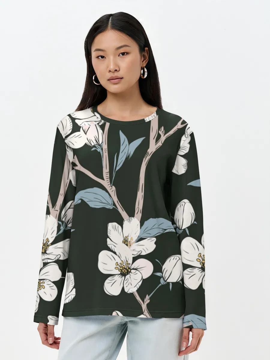Camisa de manga larga para mujer. Algodón.