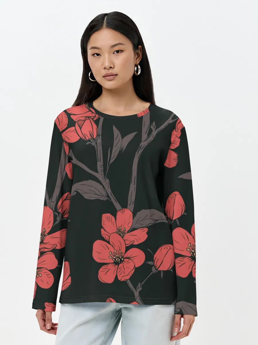 Camisa de manga larga para mujer. Algodón.