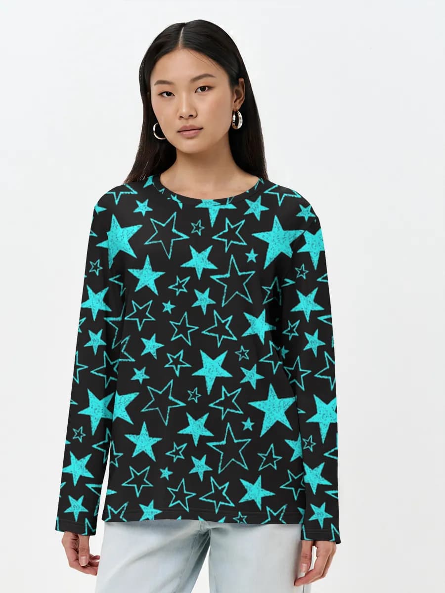 T-shirt Coton Manches Longues Femme