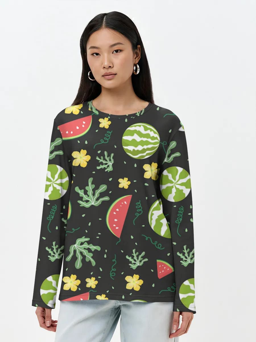 Camisa de manga larga para mujer. Algodón.