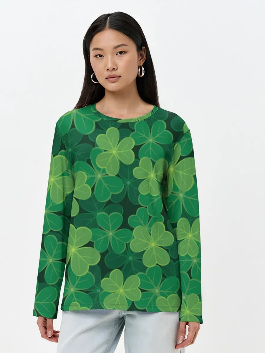 T-shirt Coton Manches Longues Femme