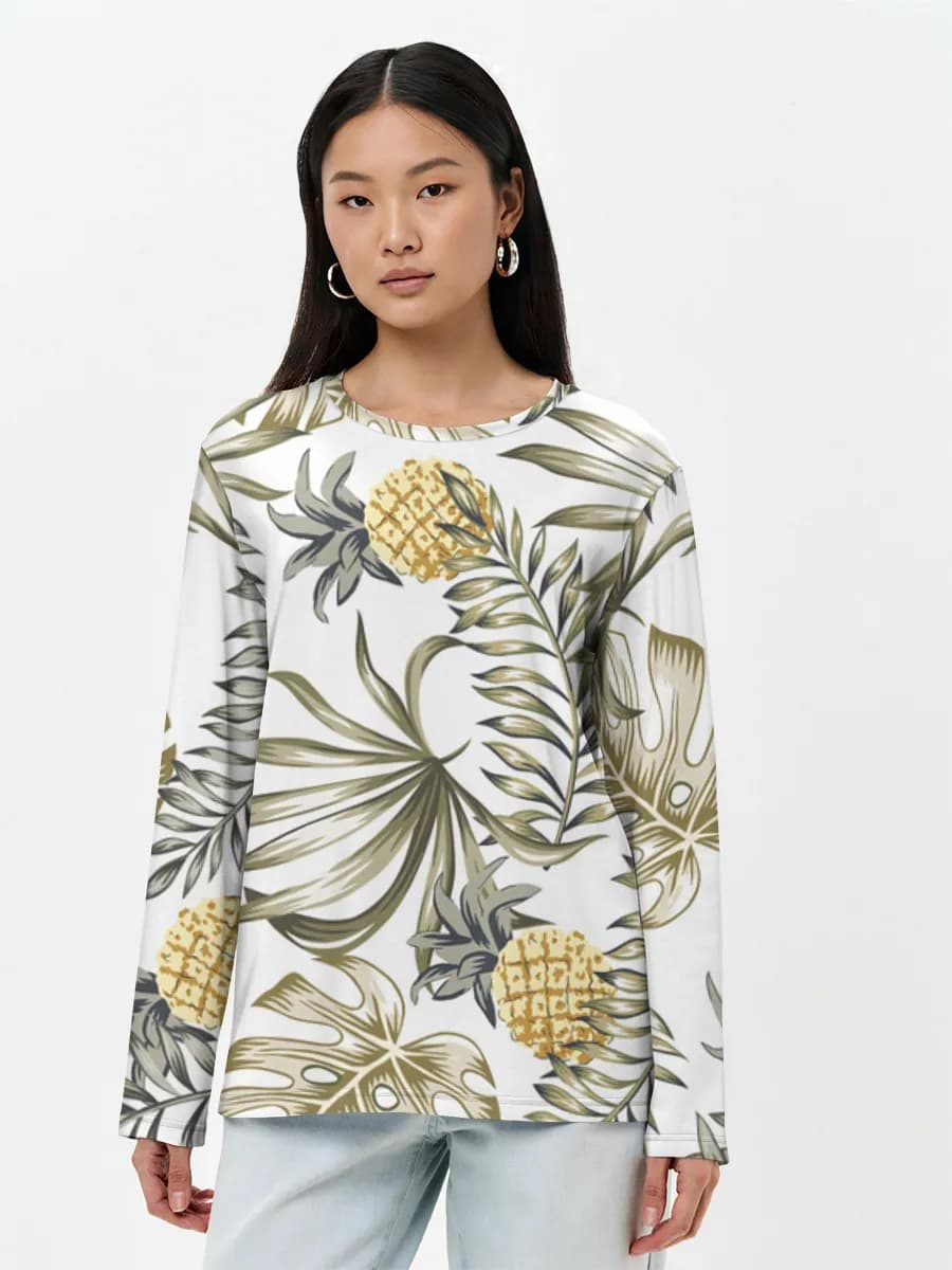 Camisa de manga larga para mujer. Algodón.