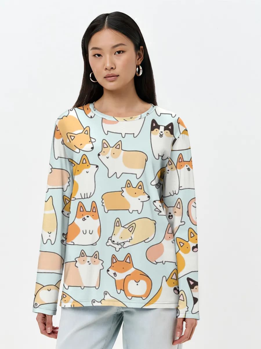 Camisa de manga larga para mujer. Algodón.