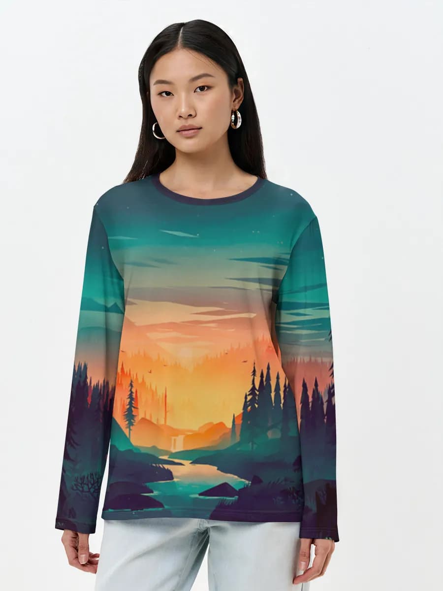 Women's long sleeve shirt. Cotton