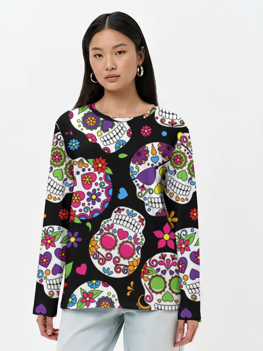 T-shirt Coton Manches Longues Femme