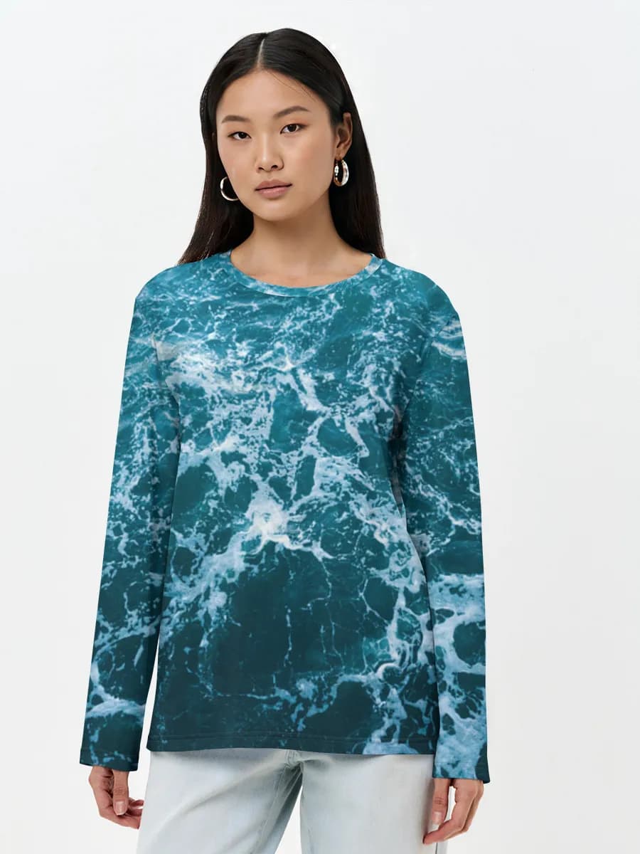 Camisa de manga larga para mujer. Algodón.