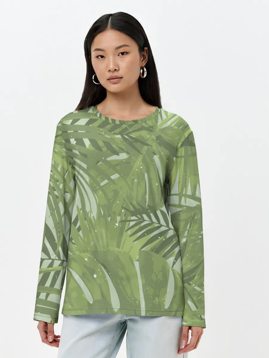 Camisa de manga larga para mujer. Algodón.