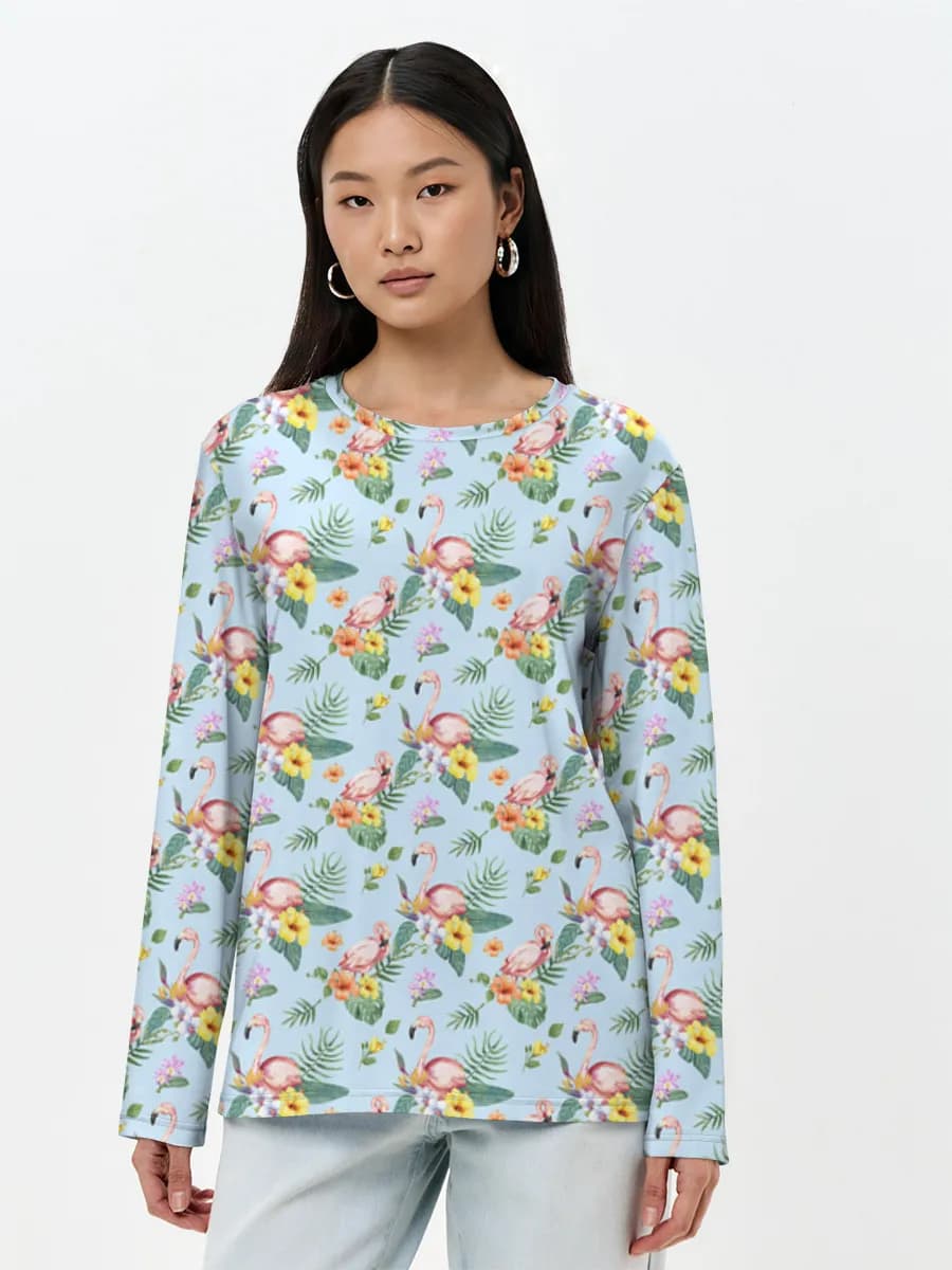 Damen Baumwoll Langarmshirt