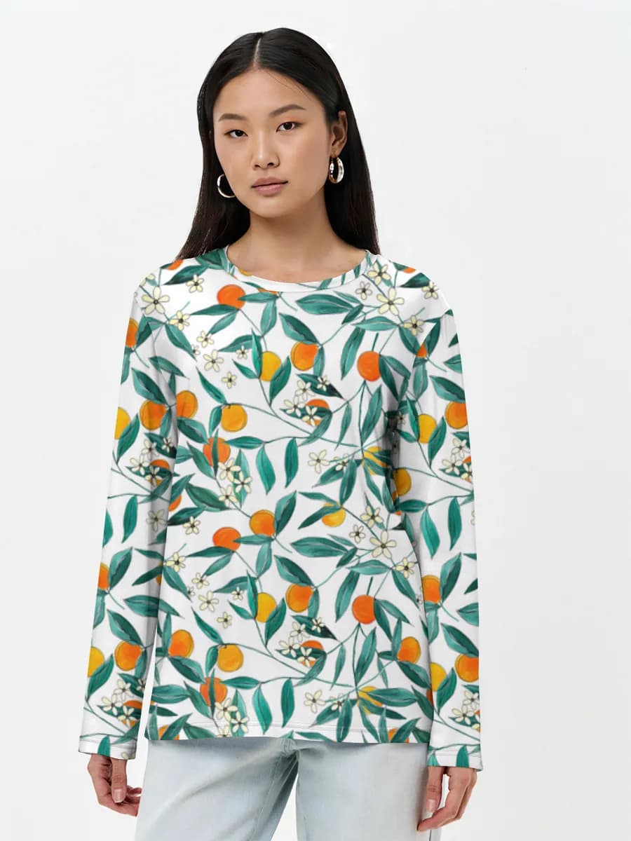 Camisa de manga larga para mujer. Algodón.