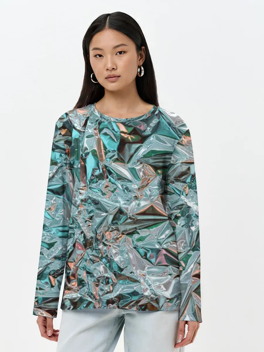 Damen Baumwoll Langarmshirt