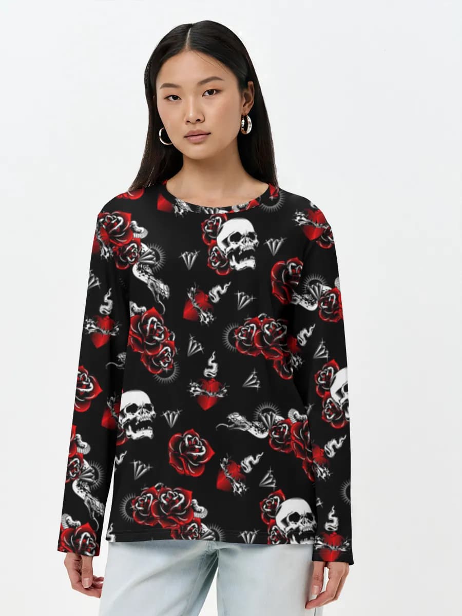Ayollar uzun yengli paxta futbolkasi