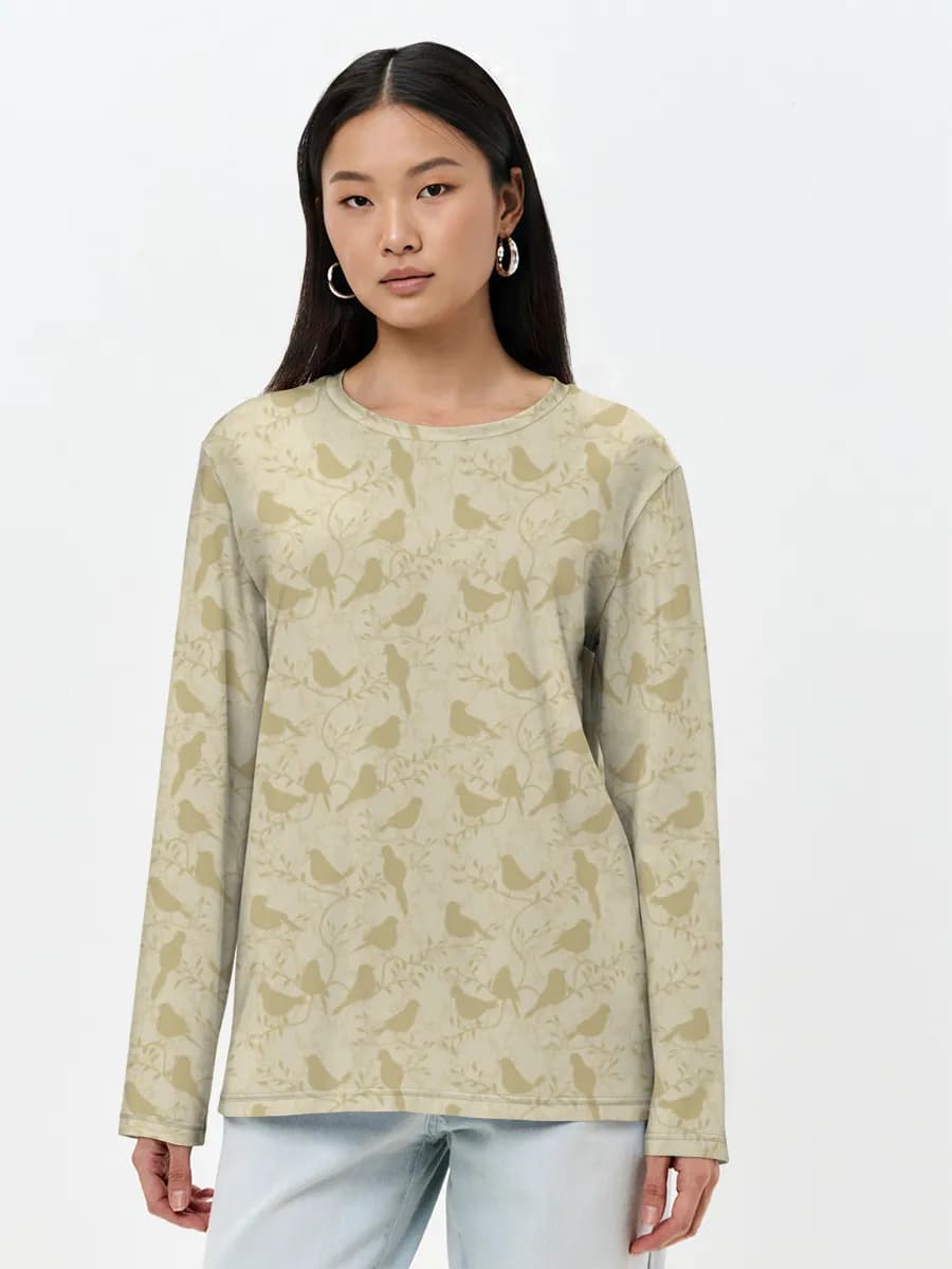 Camisa de manga larga para mujer. Algodón.