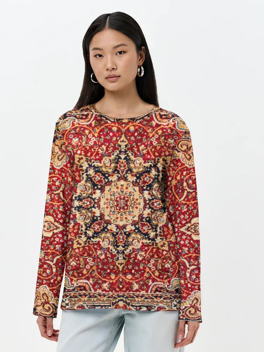 Damen Baumwoll Langarmshirt