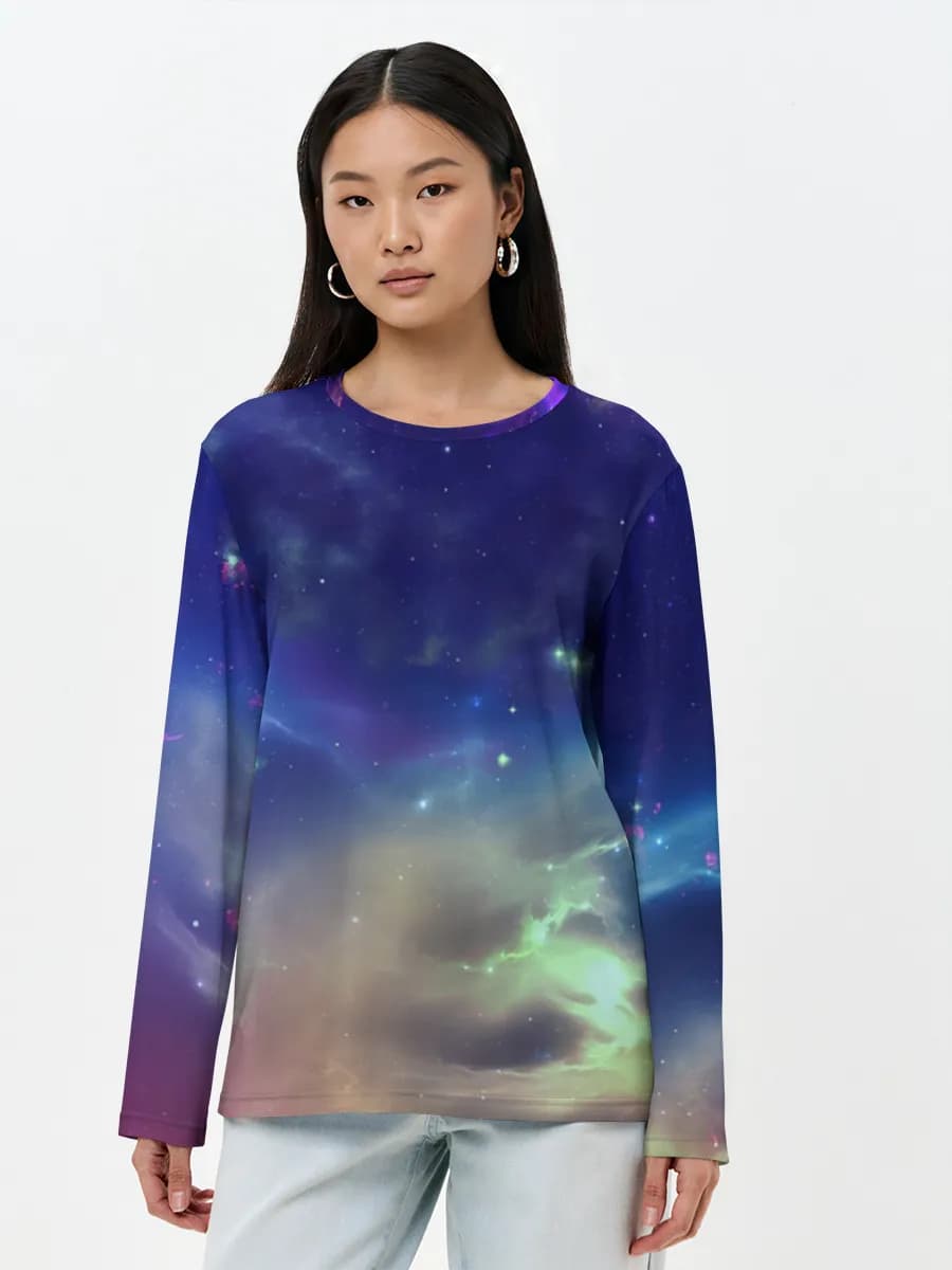 Damen Baumwoll Langarmshirt