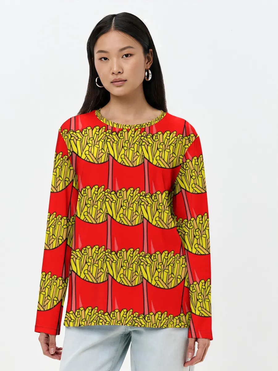 Camisa de manga larga para mujer. Algodón.