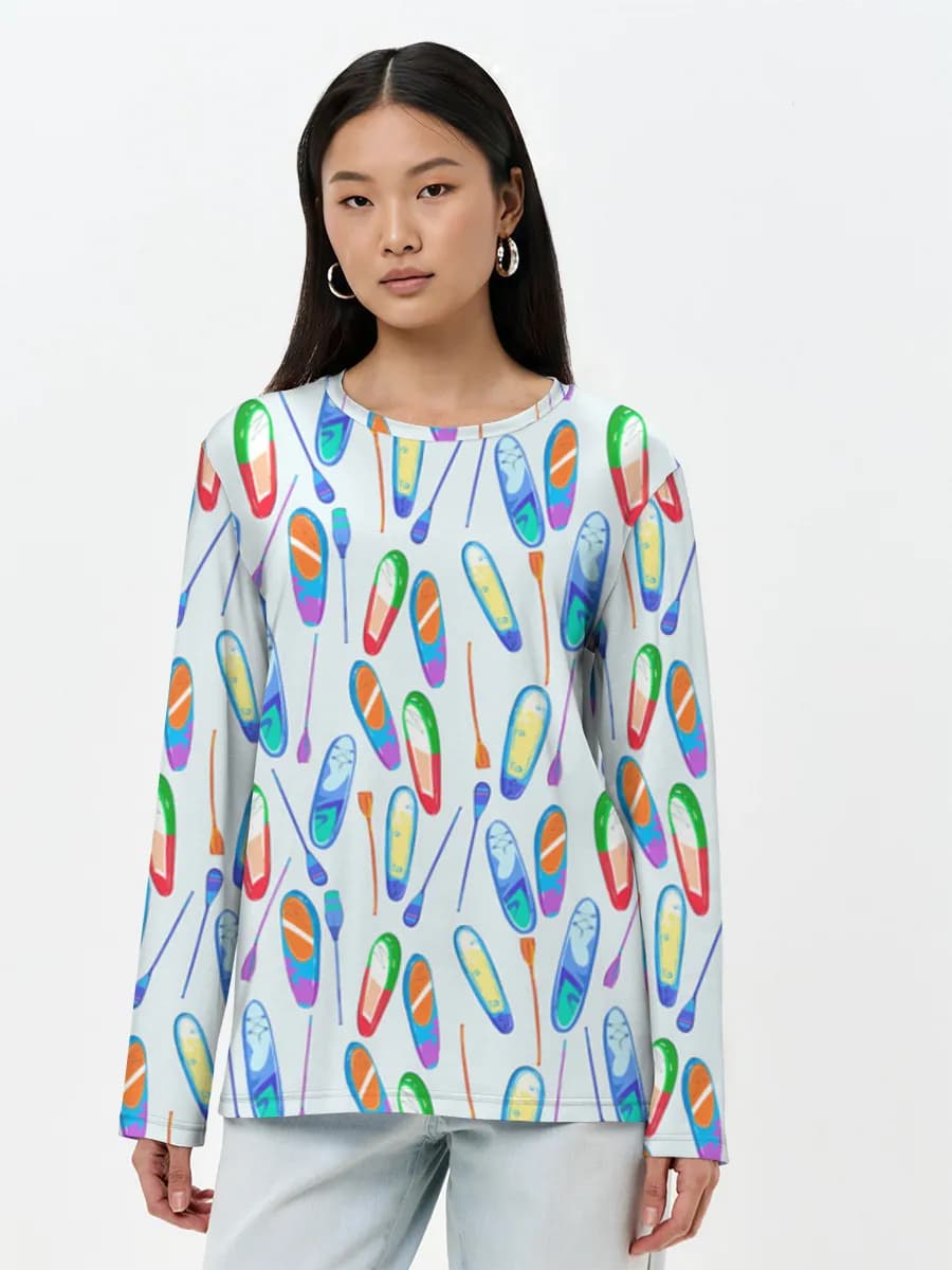 Camisa de manga larga para mujer. Algodón.