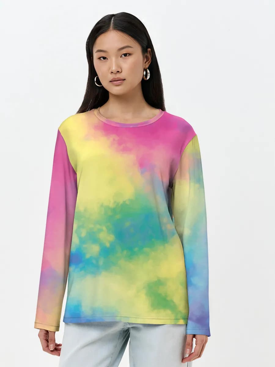 Damen Baumwoll Langarmshirt