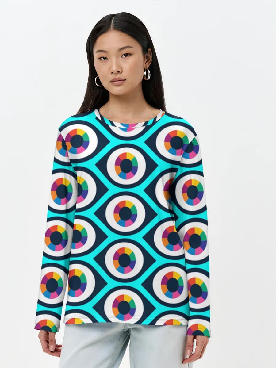 Damen Baumwoll Langarmshirt