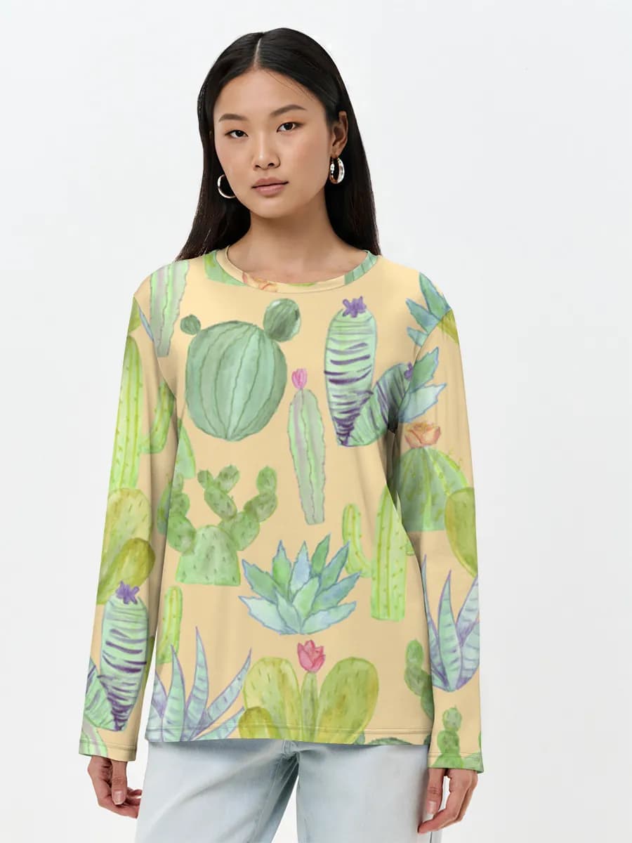 Camisa de manga larga para mujer. Algodón.