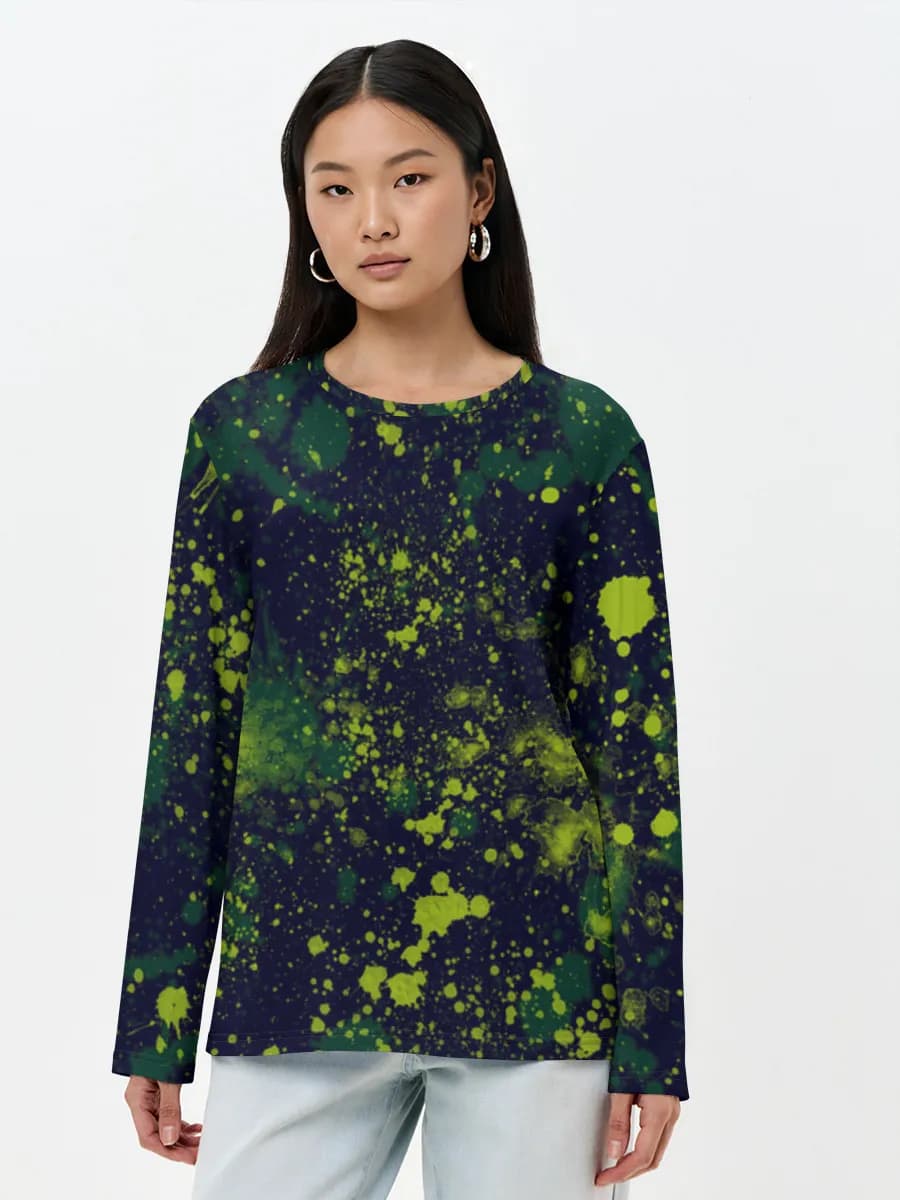 Damen Baumwoll Langarmshirt
