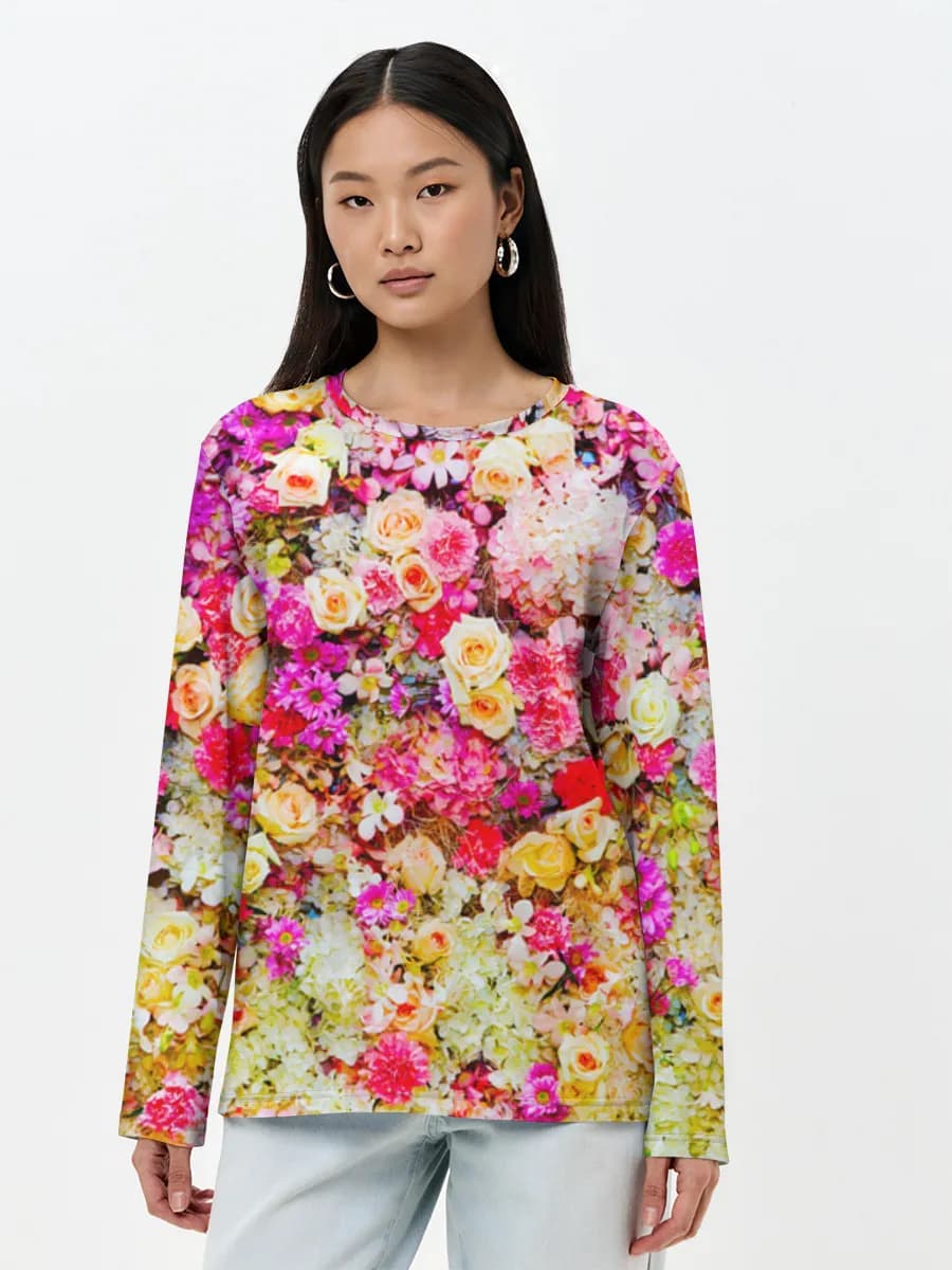 Camisa de manga larga para mujer. Algodón.