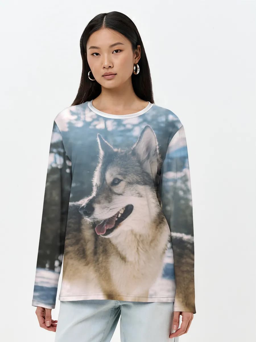 Women's long sleeve shirt. Cotton