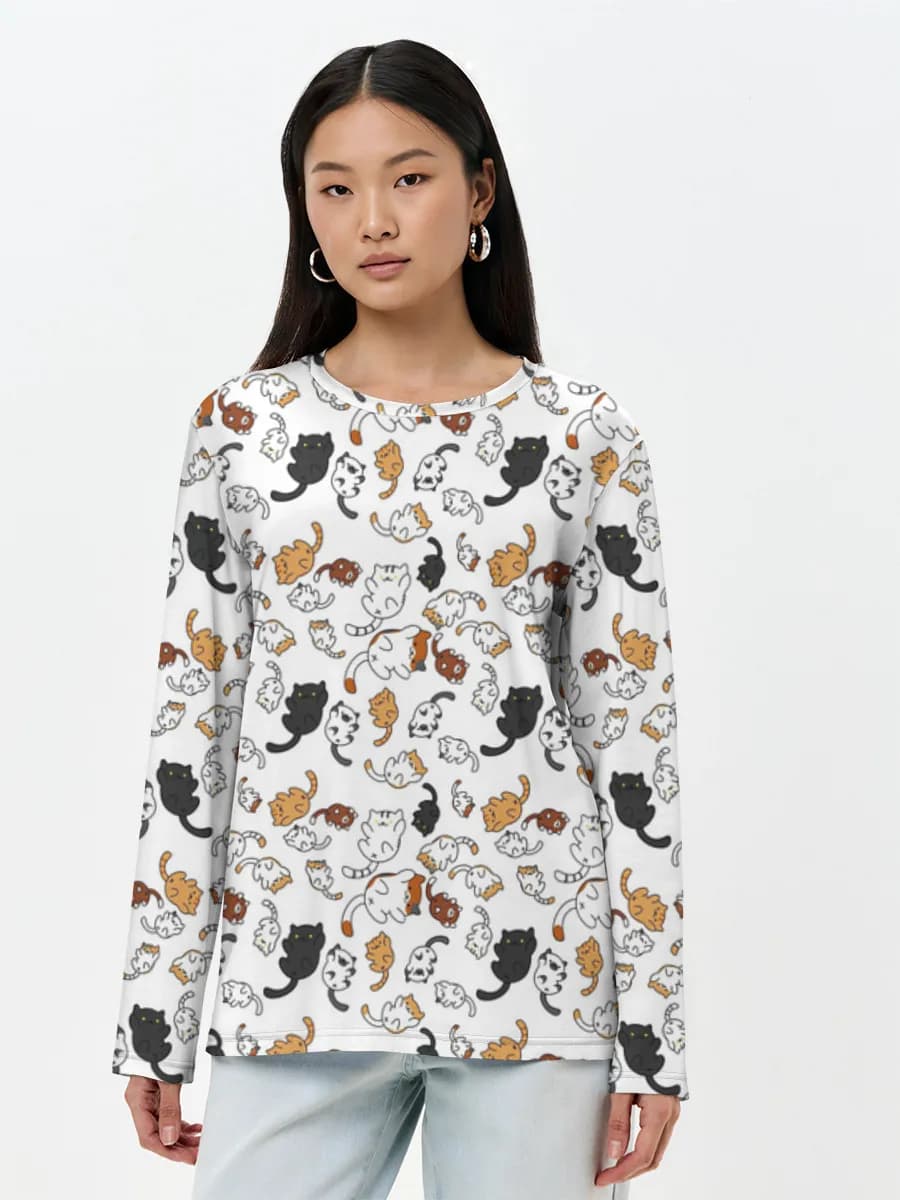 Camisa de manga larga para mujer. Algodón.