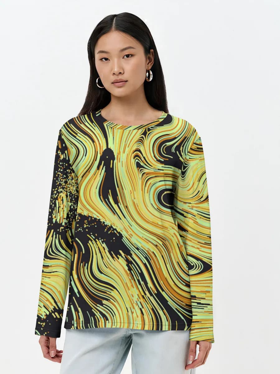 Camisa de manga larga para mujer. Algodón.