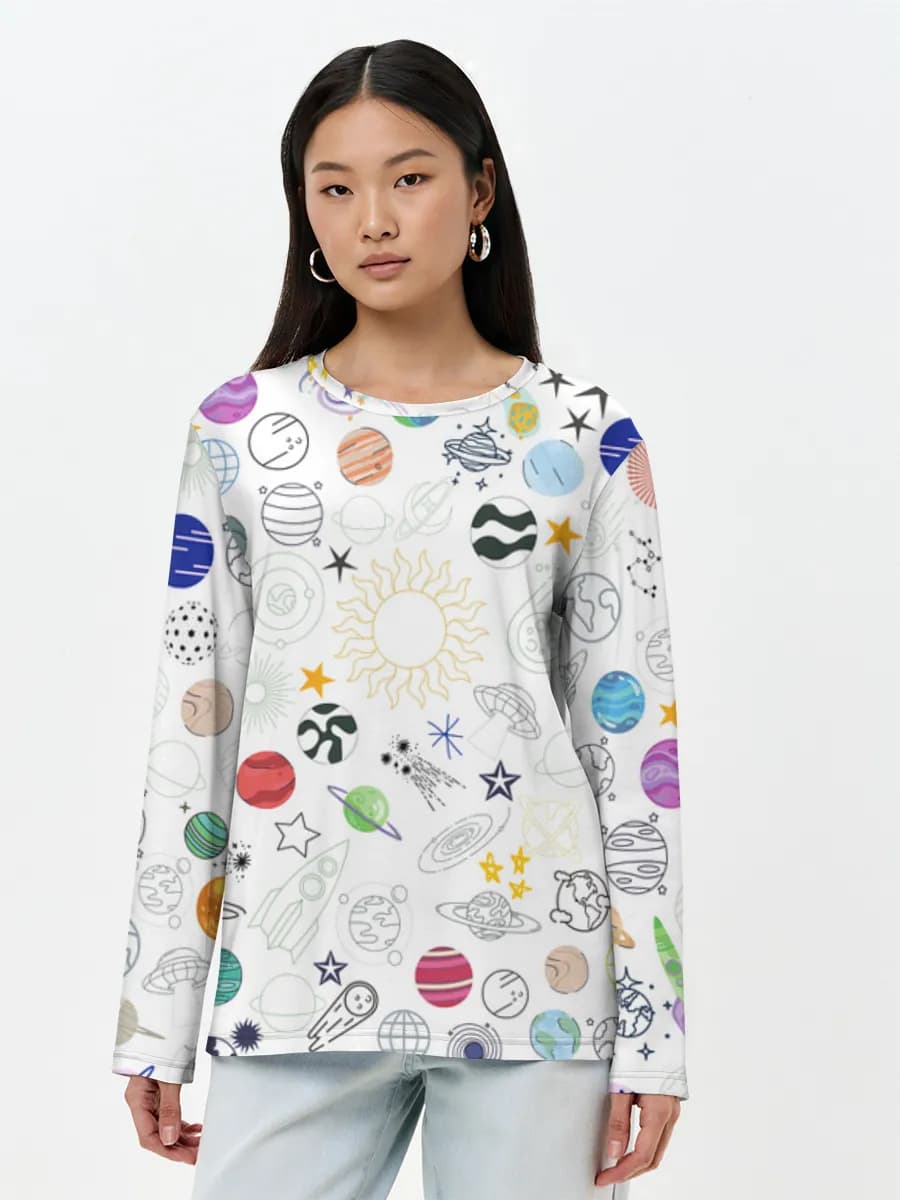 Women's long sleeve shirt. Cotton