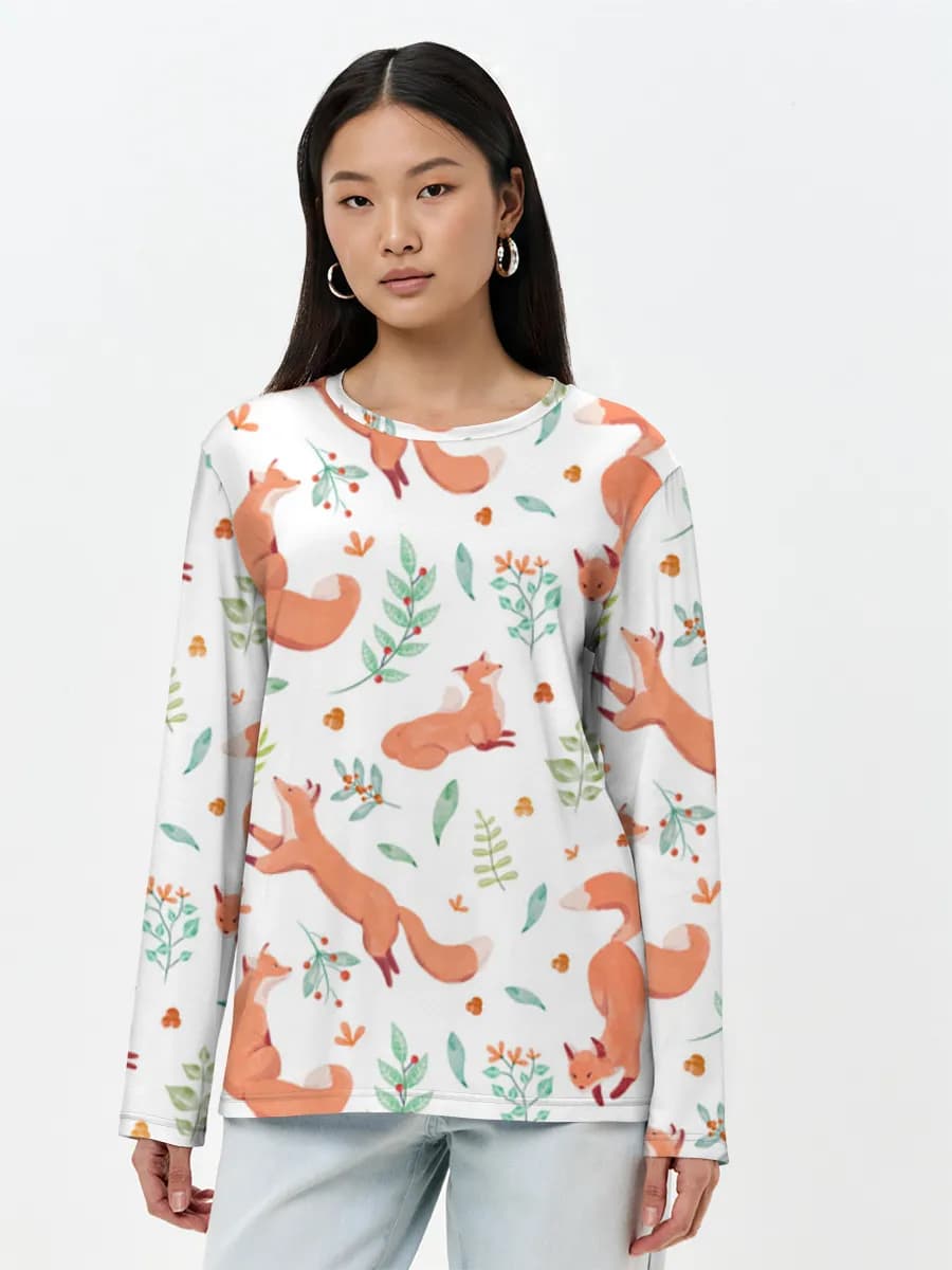 T-shirt Coton Manches Longues Femme