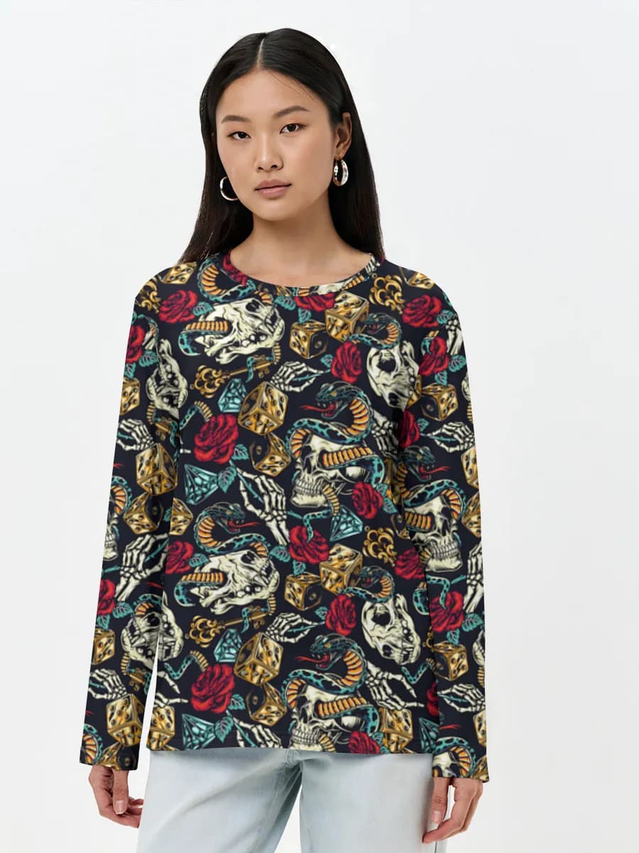 T-shirt Coton Manches Longues Femme