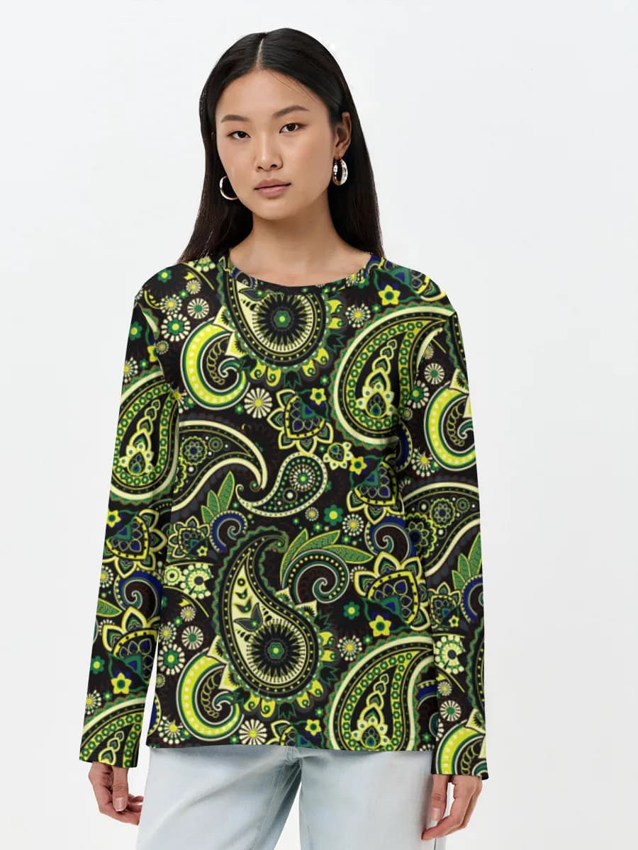 Damen Baumwoll Langarmshirt