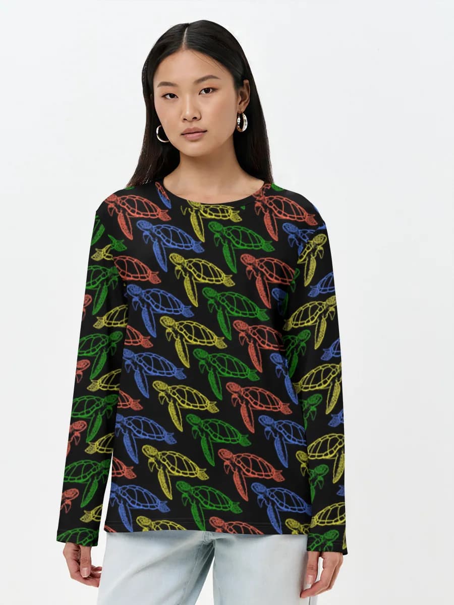 T-shirt Coton Manches Longues Femme