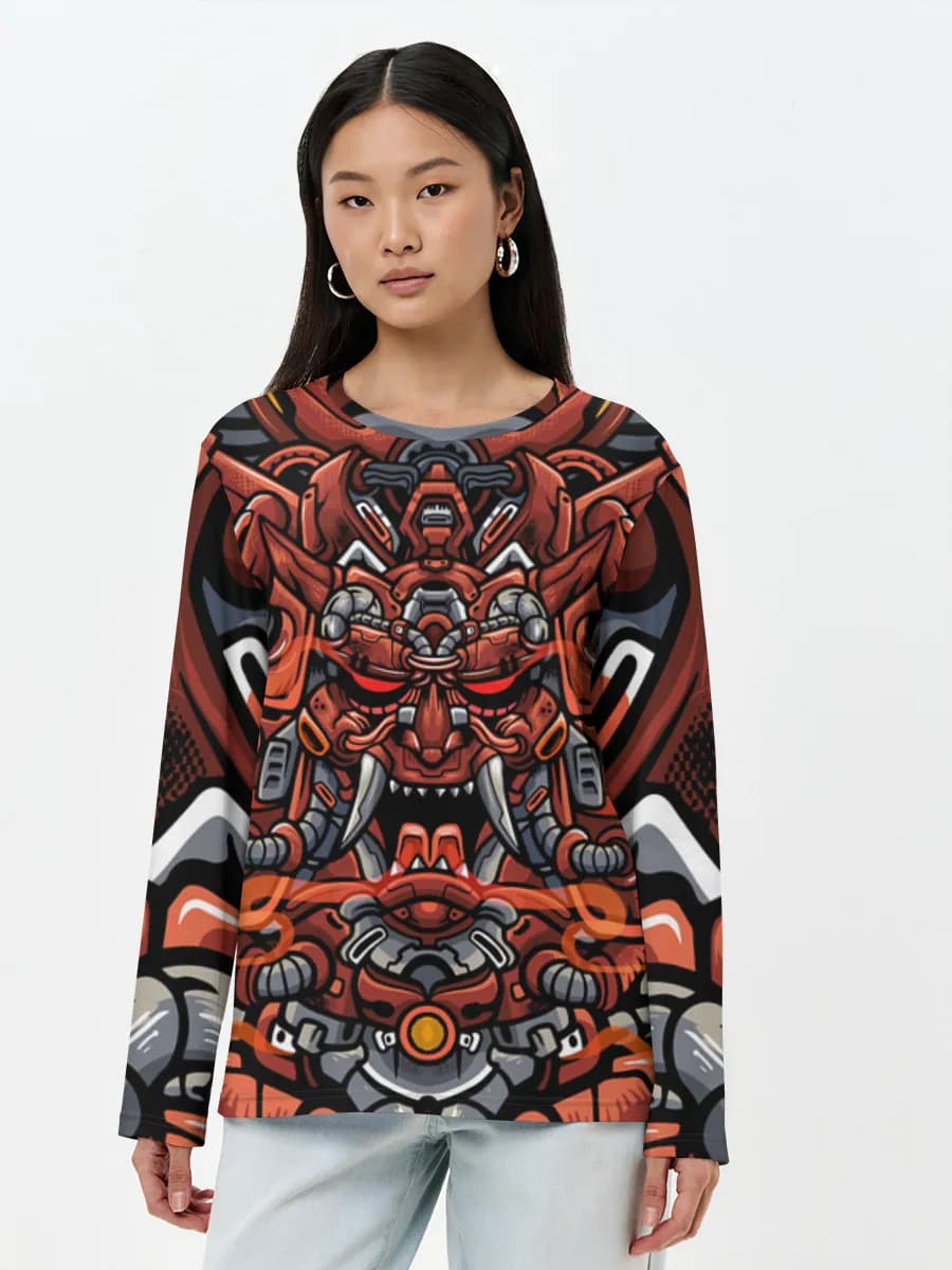 Damen Baumwoll Langarmshirt