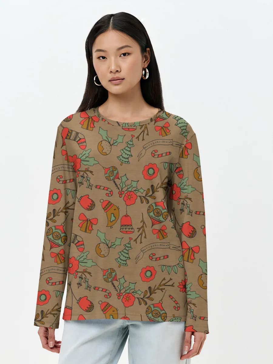 T-shirt Coton Manches Longues Femme