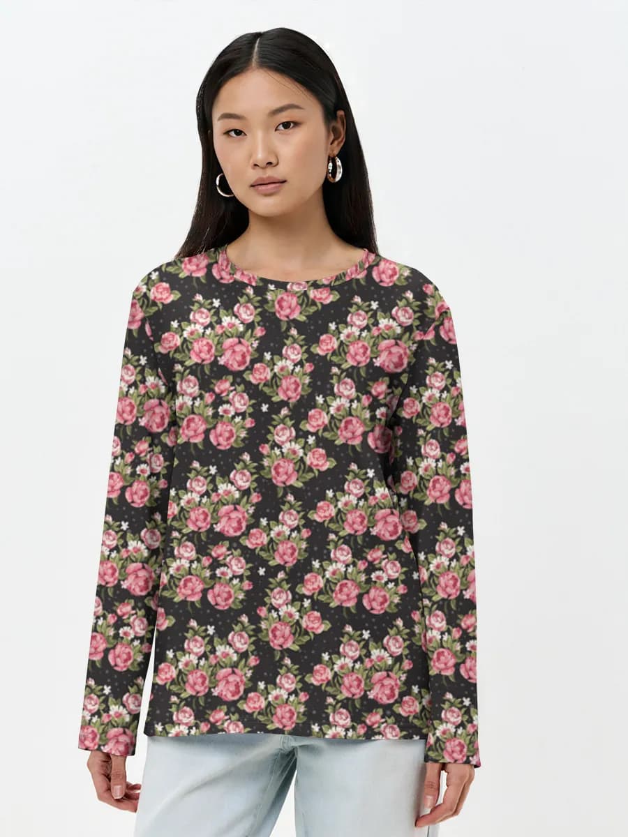 Damen Baumwoll Langarmshirt
