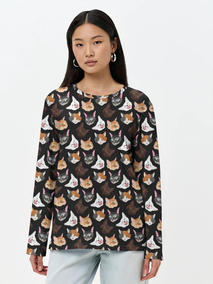 Camisa de manga larga para mujer. Algodón.