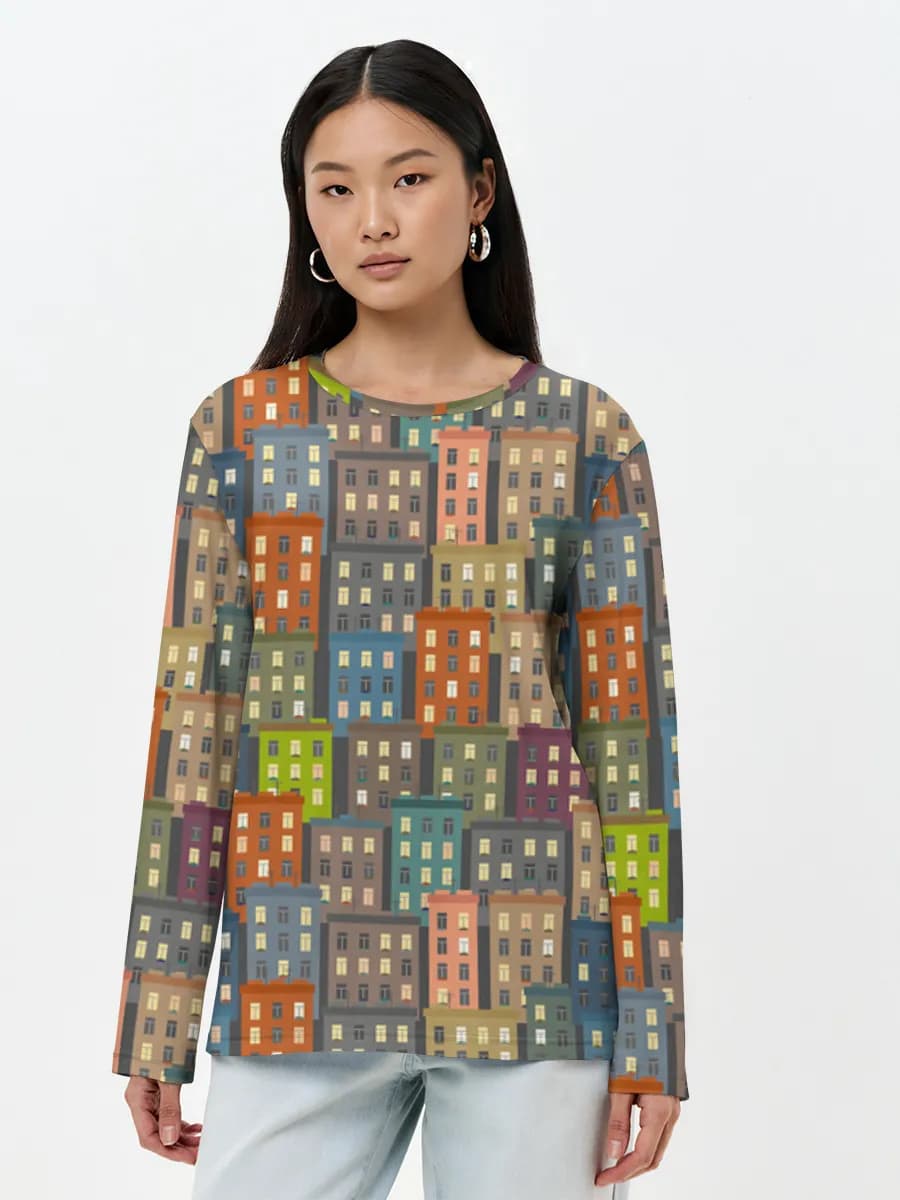 T-shirt Coton Manches Longues Femme