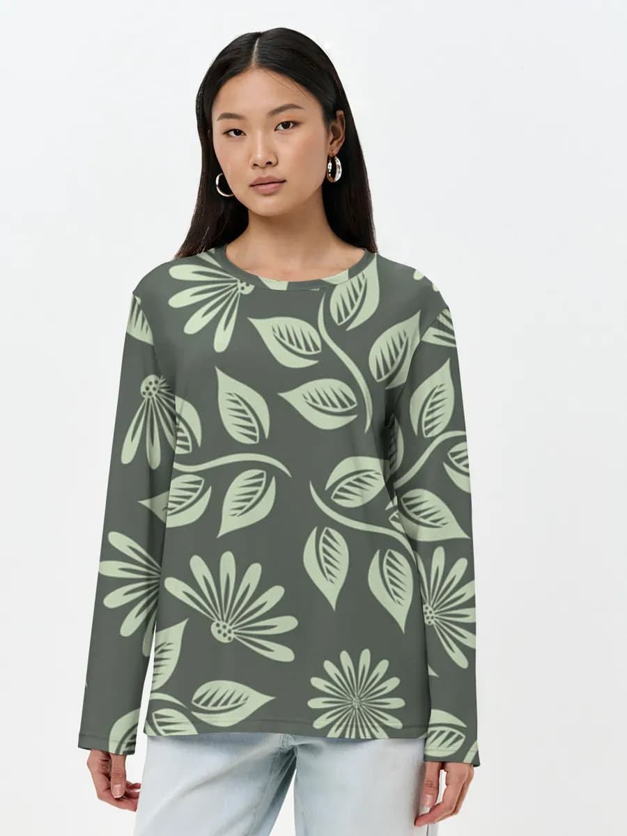 Camisa de manga larga para mujer. Algodón.