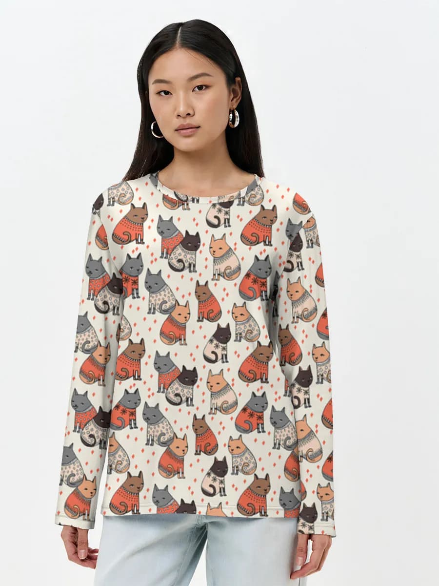 Women's long sleeve shirt. Cotton