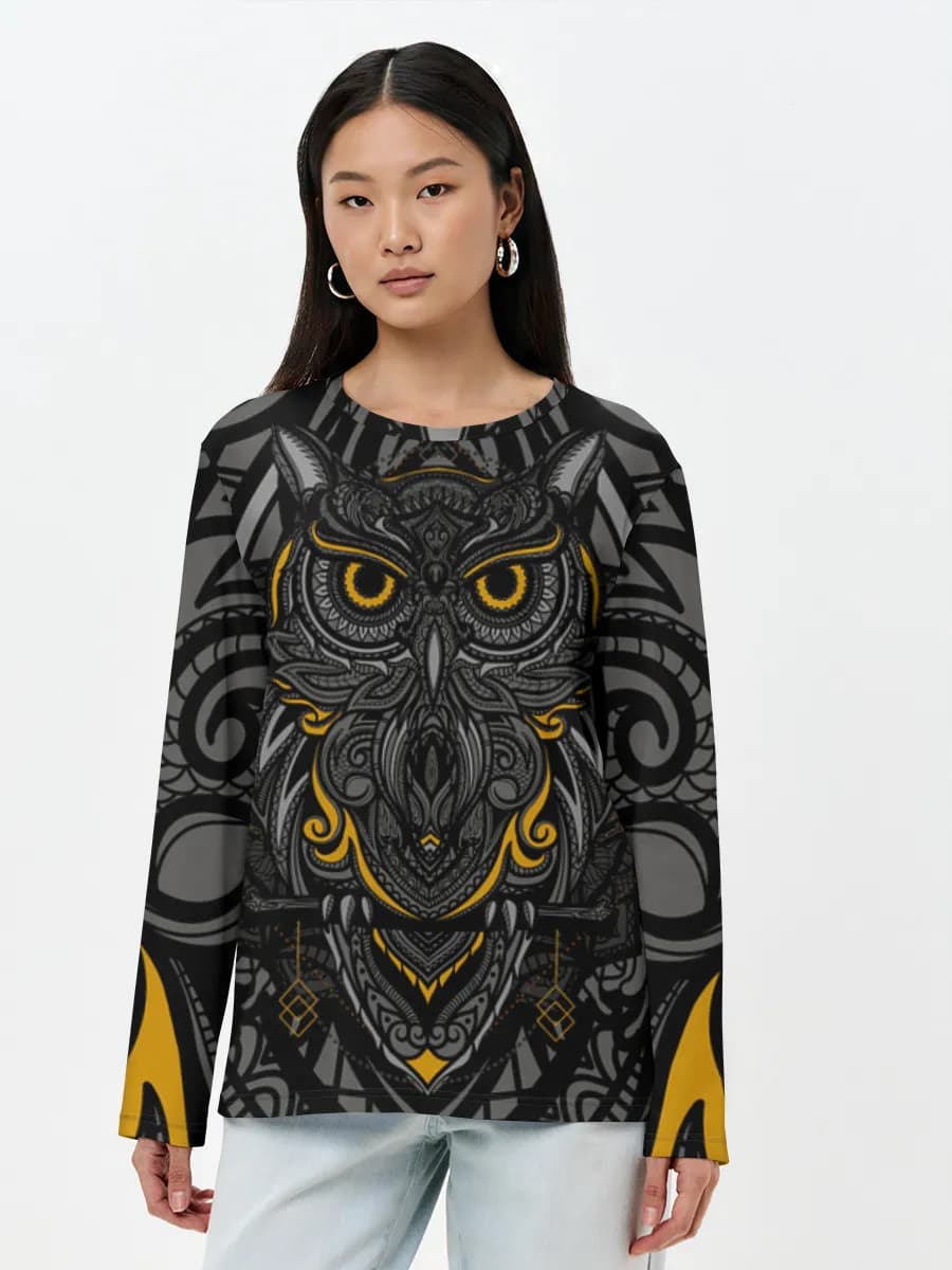 Damen Baumwoll Langarmshirt