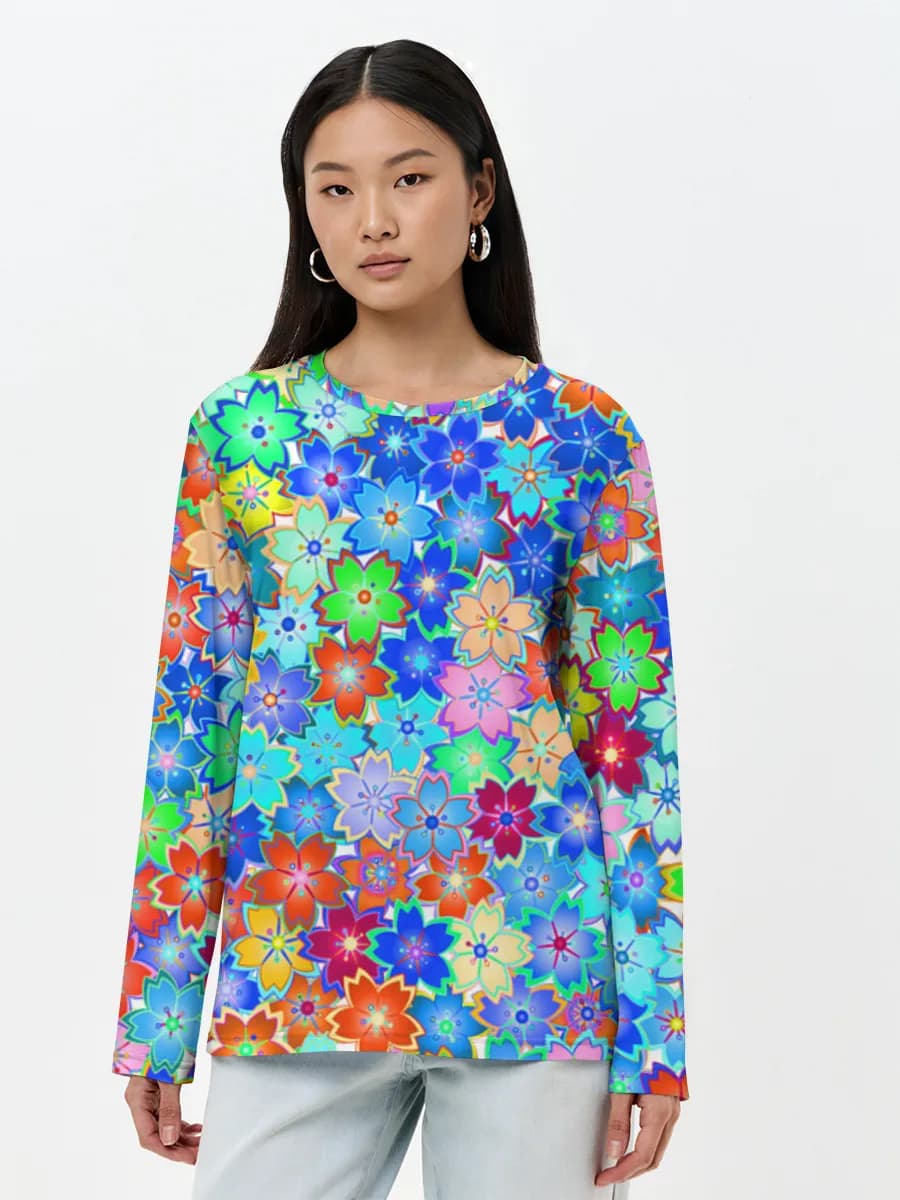 T-shirt Coton Manches Longues Femme