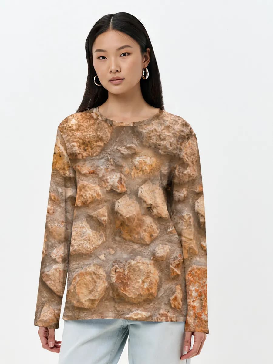 Damen Baumwoll Langarmshirt