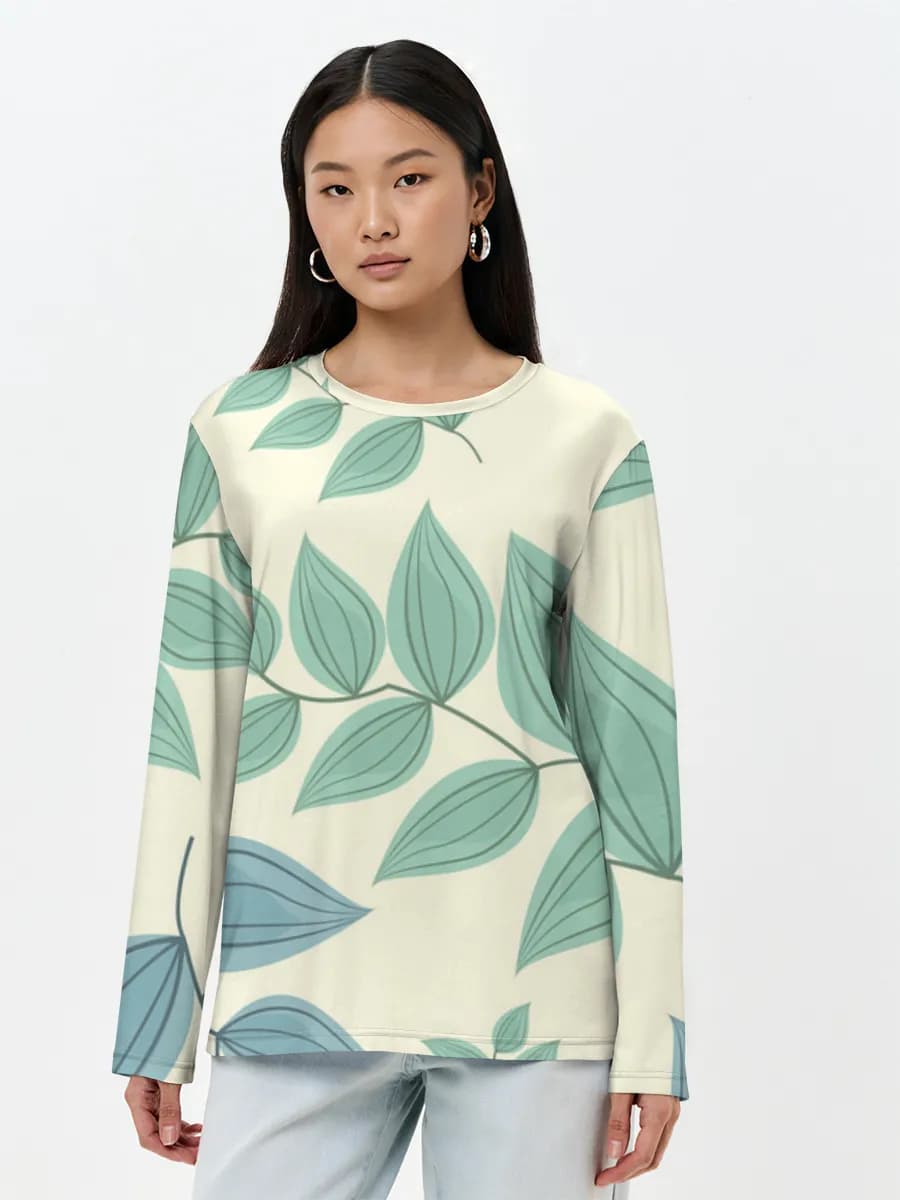 Camisa de manga larga para mujer. Algodón.